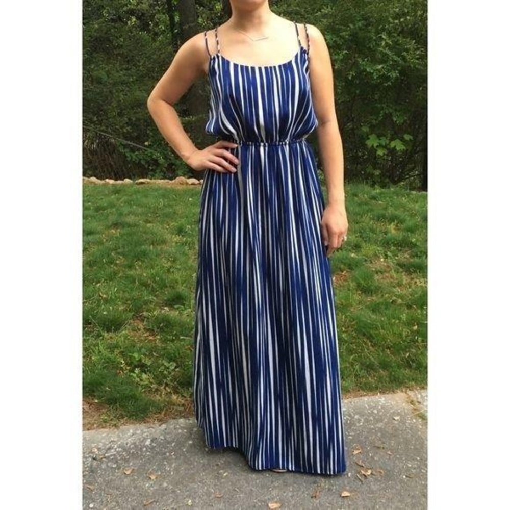 Banana Republic Blue Stripe Maxi Dress